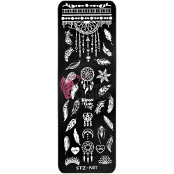 Matrita de Unghii din metal dreptunghiulara 4x12cm STZN07- 55830 Model Pene